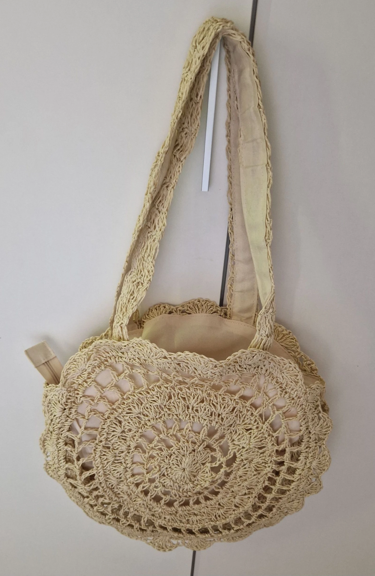 Bolso bandolera crochet rafia crudo – photo 4